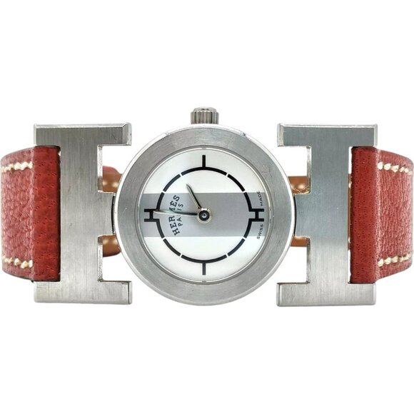 488435AQ (S6) Hermes Watch PA1.210 21mm Women's Brown Stainless Steel - Picture 2 of 9